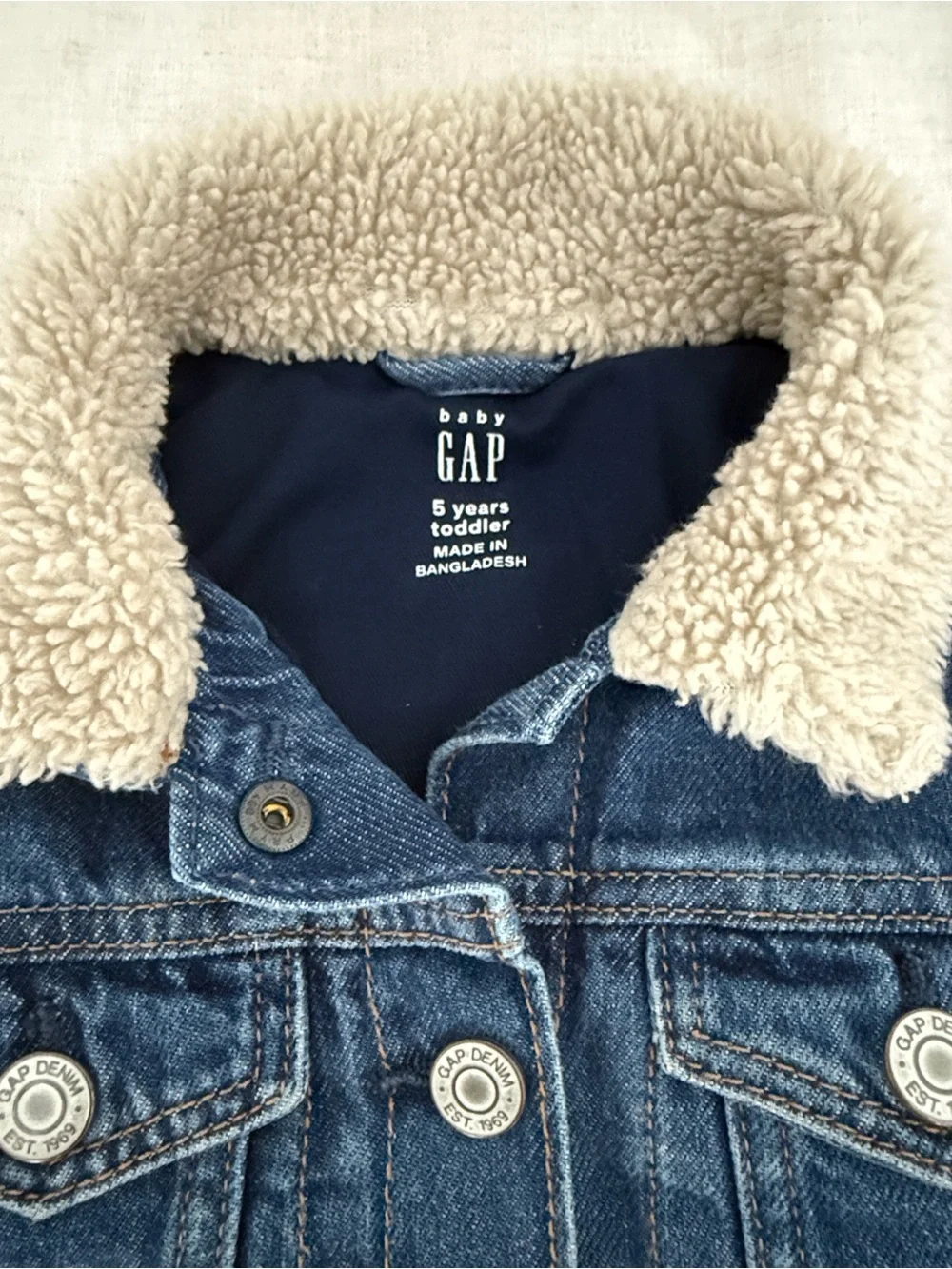 Baby Gap Sherpa Heart Icon Denim Jacket